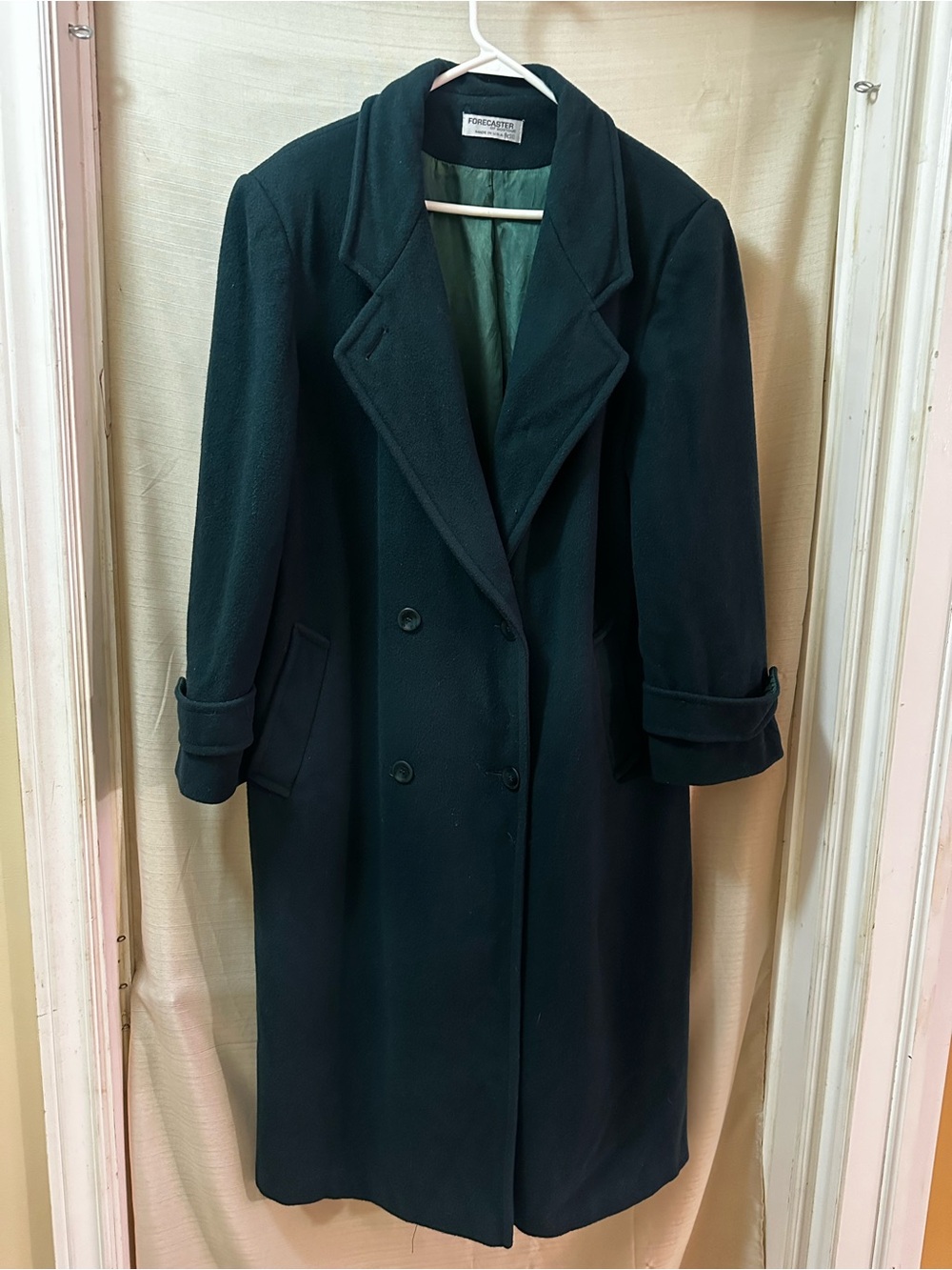 Vintage Forecaster Boston 100% Wool Long Coat Womens Size 16 1980s Winter